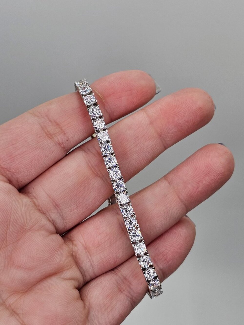 7.5 White Gold AAA CZ Tennis Bracelet